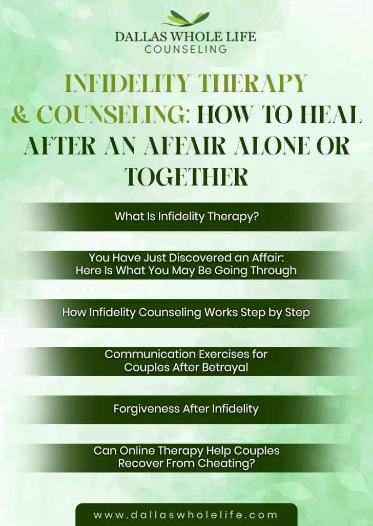 All About Infidelity Therapy & Counseling: How to Heal After an Affair Alone or Together