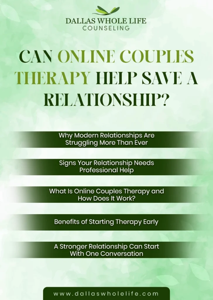 How Couples Therapy Online Help Save a Relationship