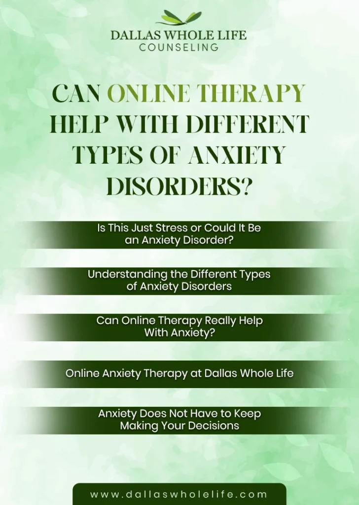 Online Anxiety Therapy at Dallas Whole Life